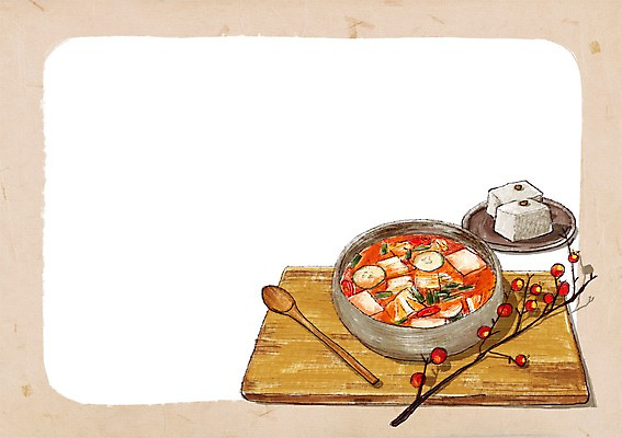 PSD 열매 백그라운드 일러스트 사람없음 발효 김장 물김치 나무숟가락 나박김치 발효음식 나무도마 백설기 프레임일러스트 국내일러스트 식물 음식 김치 떡 프레임 도마 목재 숟가락 파일형식