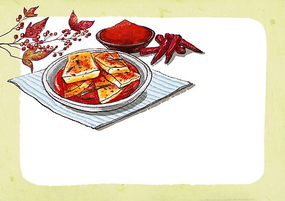 PSD 열매 백그라운드 일러스트 김치 사람없음 식탁보 홍고추 발효 김장 발효음식 고춧가루 프레임일러스트 섞박지 국내일러스트 식물 한식 음식 고추 반찬 프레임 가루 파일형식