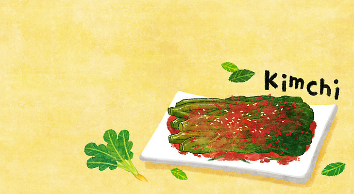 PSD 백그라운드 잎 일러스트 사람없음 발효 김장 발효음식 갓김치 사각접시 알타리무 프레임일러스트 국내일러스트 식물 접시 음식 김치 프레임 파일형식