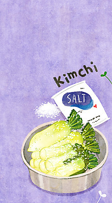 PSD 백그라운드 일러스트 김치 사람없음 무 소금 김장 굵은소금 절임 프레임일러스트 국내일러스트 한식 음식 뿌리채소 프레임 파일형식
