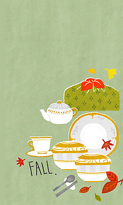 PSD 식기 결혼 백그라운드 낙엽 일러스트 사람없음 가을 보따리 은행잎 혼수품 가을배경 국내일러스트 계절 잎 이벤트 오브젝트 파일형식 가을_계절