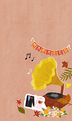 PSD 액자 결혼 백그라운드 낙엽 일러스트 사람없음 화관 가을 레코드 턴테이블 가랜드 기념사진 가을배경 국내일러스트 계절 꽃 잎 이벤트 음반 파티용품 파일형식 가을_계절