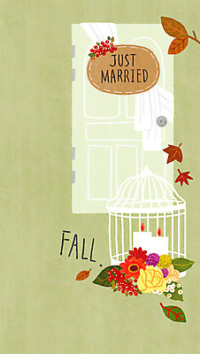 PSD 꽃 결혼 백그라운드 낙엽 일러스트 초 사람없음 장식 문 가을 새장 가을배경 국내일러스트 식물 계절 잎 이벤트 케이지 파일형식 가을_계절