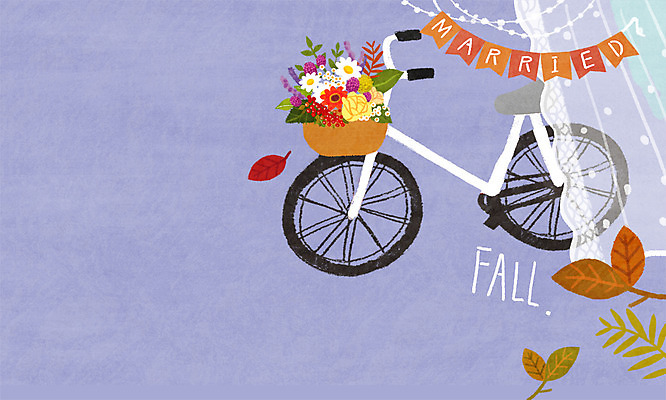 PSD 꽃 결혼 백그라운드 낙엽 일러스트 면사포 사람없음 자전거 가을 가랜드 가을배경 국내일러스트 식물 계절 잎 이벤트 바이크 파티용품 결혼소품 파일형식 가을_계절