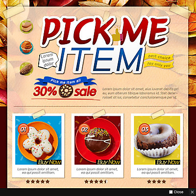 PSD 템플릿 별 웹템플릿 단풍 낙엽 팝업 이벤트팝업 웹팝업 사람없음 쇼핑 도넛 이미지템플릿 자연요소 잎 디저트 파일형식