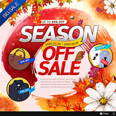 PSD 템플릿 꽃 웹템플릿 단풍 셔츠 서류가방 팝업 이벤트팝업 웹팝업 사람없음 쇼핑 선글라스 세일 시즌오프 이미지템플릿 식물 안경 상의 잎 가방 파일형식