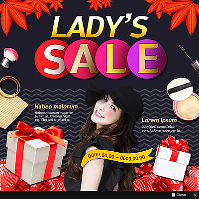 PSD 서양인 외국인 템플릿 여자 웹템플릿 낙엽 팝업 이벤트팝업 웹팝업 한명 성인 선물상자 쇼핑 세일 화장품 메이크업브러쉬 성인여자한명만 이미지템플릿 1 잎 선물 사람 인종 상자 뷰티 붓 여자한명만 성인여자만 파일형식