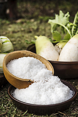 포토 JPG 주간 사람없음 야외 무 소금 바가지 국내포토 자연요소 뿌리채소 파일형식