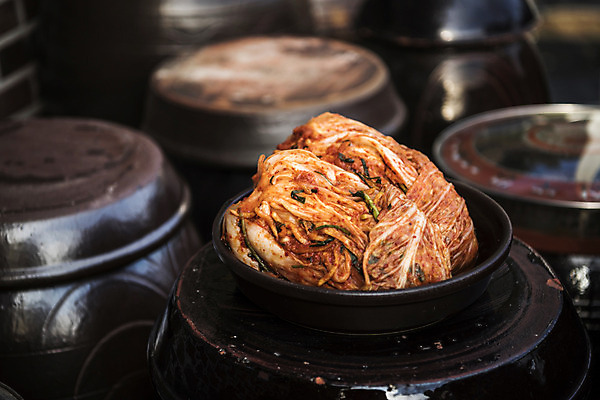 포토 JPG 주간 한식 사람없음 야외 여러개 항아리 발효 배추김치 발효음식 두포기 포기김치 국내포토 자연요소 음식 다수 2 김치 도자기 파일형식