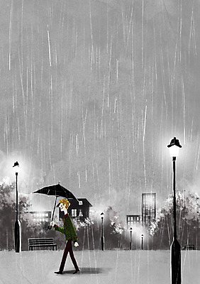 PSD 남자 백그라운드 가로등 벤치 일러스트 우산 한명 풍경 빌딩 산책 비 저녁 감성 국내일러스트 자연요소 1 공공시설 컨셉 의자 날씨 휴식 사람 건물 야간 파일형식