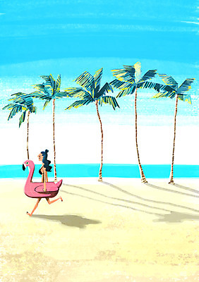 PSD 여자 여유 백그라운드 일러스트 휴가 한명 풍경 해변 여름 비키니 야자수 걷기 여름풍경 플라밍고 튜브 안식처 여름배경 플라밍고튜브 국내일러스트 나무 1 계절 수영복 감정 바다 모션 조류 휴식 사람 파일형식 여름_계절
