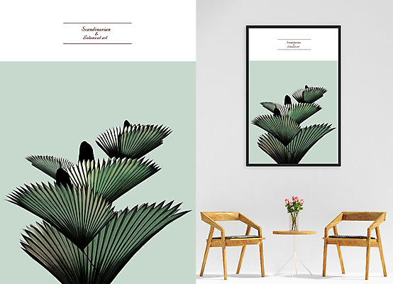 PSD 액자 잎 의자 일러스트 탁자 북유럽스타일 사람없음 꽃병 열대식물 감성 야자수잎 북유럽인테리어 보테니컬아트 국내일러스트 식물 꽃 가구 컨셉 스타일 파일형식