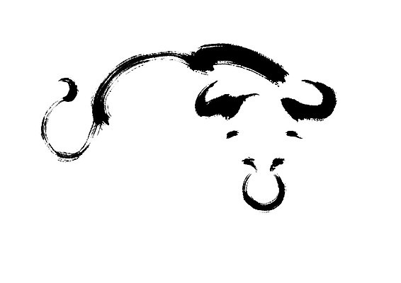 PSD 한마리 일러스트 캘리그라피 붓터치 사람없음 가축 소 국내일러스트 동물 1 포유류 파일형식