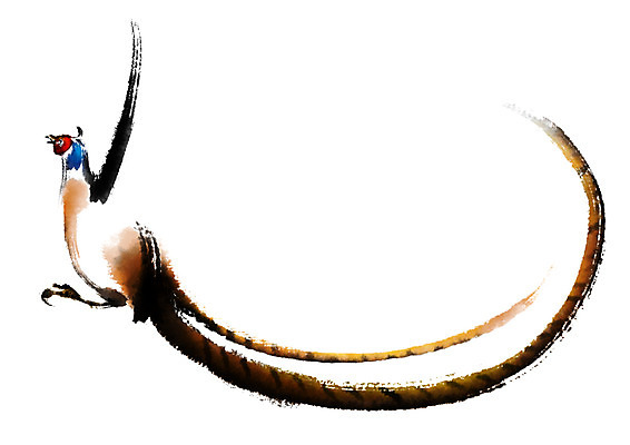 PSD 한마리 일러스트 캘리그라피 붓터치 사람없음 꿩 국내일러스트 1 조류 파일형식