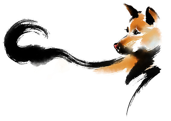 PSD 한마리 일러스트 캘리그라피 붓터치 사람없음 개 개띠 국내일러스트 1 포유류 십이지신 파일형식