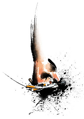 PSD 남자 일러스트 캘리그라피 담배 건강 한명 성인 신체부위 주먹 펀치 담뱃재 역동적 금연 담배꽁초 국내일러스트 1 캠페인 컨셉 모션 사람 사회이슈 파일형식