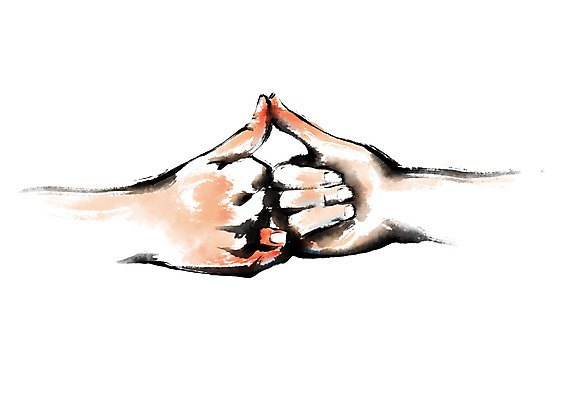 PSD 손 일러스트 캘리그라피 손가락 두명 신체부위 약속 손도장 국내일러스트 사람 파일형식