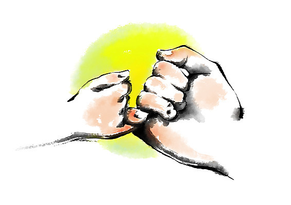 PSD 손 어린이 일러스트 캘리그라피 성인 두명 신체부위 약속 새끼손가락 국내일러스트 사람 파일형식