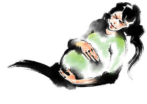 PSD 여자 일러스트 캘리그라피 가족 한명 상반신 성인 임산부 고통 진통 국내일러스트 1 감정 관계 사람 임신 파일형식