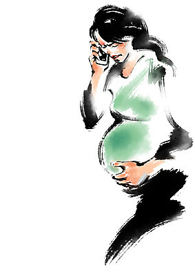 PSD 여자 일러스트 캘리그라피 가족 한명 상반신 성인 임산부 고통 통화 진통 국내일러스트 1 감정 관계 모션 사람 임신 파일형식