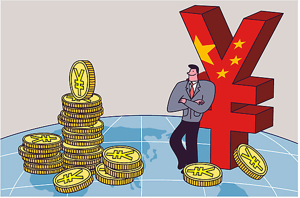 전신 남자 지구 일러스트 한명 성인 경제 팔짱 기댐 중국 비즈니스맨 화폐기호 동전탑 위안화 국내일러스트 AI파일 1 기호 아시아 돈 비즈니스 모션 사람 쌓기 동전 직장인 화폐 파일형식 벡터