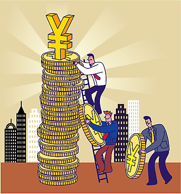 전신 남자 일러스트 사다리 협력 들기 빌딩 성인 세명 경제 중국 성장 도시 비즈니스맨 화폐기호 오르기 동전탑 파트너십 위안화 국내일러스트 AI파일 기호 아시아 돈 비즈니스 모션 사람 건물 쌓기 동전 도구 직장인 화폐 파일형식 벡터