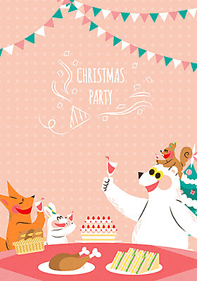 크리스마스 겨울 여러마리 일러스트 곰 샌드위치 사람없음 케이크 토끼 다람쥐 여우 닭다리 가랜드 국내일러스트 AI파일 동물 계절 기념일 음식 다수 포유류 디저트 반려동물 설치류 파티용품 파일형식 벡터