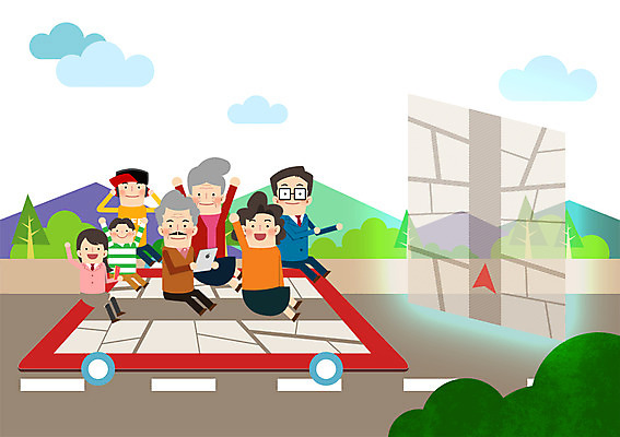 PSD 여자 할아버지 남자 딸 아들 할머니 일러스트 엄마 대가족 정보기술 여러명 성인 태블릿 소풍 아빠 IT라이프 네비게이션 국내일러스트 라이프스타일 노년 다수 가족 기술 사람 전자제품 스마트기기 야외활동 파일형식