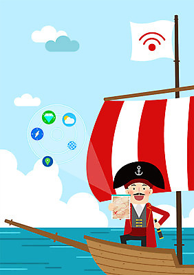 PSD 남자 바다 지도 일러스트 정보기술 한명 들기 성인 태블릿 배 갑판 와이파이 IT라이프 해적 국내일러스트 1 라이프스타일 배_교통 과일 모션 기술 사람 전자제품 스마트기기 도둑 무선인터넷 파일형식