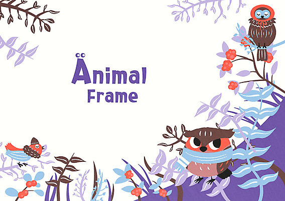 식물 열매 백그라운드 겨울 일러스트 조류 프레임 세마리 사람없음 부엉이 프레임일러스트 겨울배경 국내일러스트 AI파일 동물 계절 3 파일형식 벡터