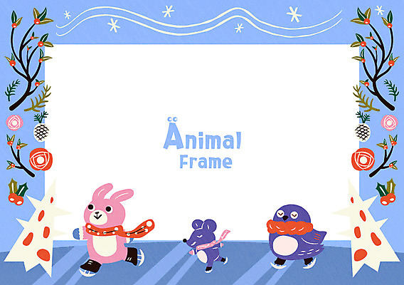 열매 꽃 백그라운드 겨울 일러스트 프레임 세마리 사람없음 스케이트 토끼 쥐 펭귄 프레임일러스트 겨울배경 국내일러스트 AI파일 식물 계절 스포츠용품 포유류 조류 3 반려동물 설치류 파일형식 벡터