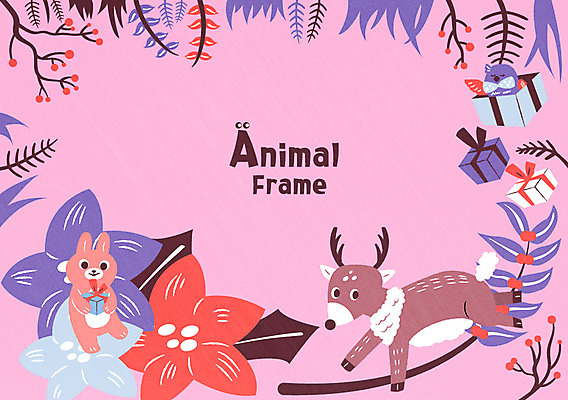 열매 꽃 백그라운드 겨울 일러스트 프레임 세마리 사람없음 선물상자 토끼 참새 순록 프레임일러스트 겨울배경 국내일러스트 AI파일 식물 계절 포유류 조류 3 선물 반려동물 상자 파일형식 벡터