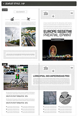 템플릿 ZIP 리플렛 그래프 사람없음 자전거 도시 대관람차 텔레비전타워 인디자인 INDD 이미지템플릿 탑 바이크 놀이기구 파일형식