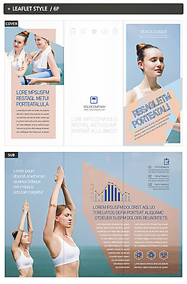 서양인 외국인 템플릿 표지디자인 여자 표지 ZIP 내지 리플렛 3단접지 요가 그래프 팜플렛 여러명 성인 인디자인 INDD 이미지템플릿 웰빙 다수 사람 인종 파일형식