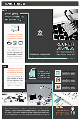 템플릿 표지디자인 표지 남자 ZIP 내지 리플렛 비즈니스 3단접지 자물쇠 한명 사람 팜플렛 노트북 키보드 USB 연결잭 인디자인 INDD 이미지템플릿 1 전자제품 파일형식