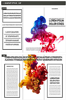 템플릿 표지디자인 표지 ZIP 내지 리플렛 3단접지 잉크 팜플렛 사람없음 컬러풀 번짐 인디자인 INDD 이미지템플릿 컬러 파일형식 효과