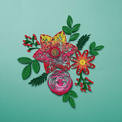 PSD 열매 꽃 종이 일러스트 나뭇잎 사람없음 페이퍼아트 질감 국내일러스트 식물 잎 파일형식