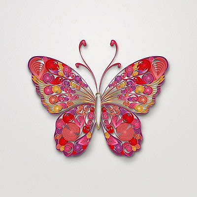 PSD 문양 종이 나비 일러스트 사람없음 페이퍼아트 질감 국내일러스트 곤충 파일형식