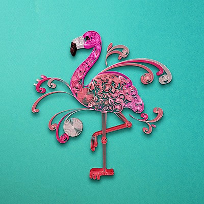 PSD 문양 종이 일러스트 사람없음 페이퍼아트 플라밍고 질감 트로피컬아트 국내일러스트 조류 그림 파일형식