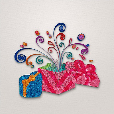 PSD 문양 종이 일러스트 사람없음 선물상자 페이퍼아트 질감 하트상자 국내일러스트 선물 상자 파일형식