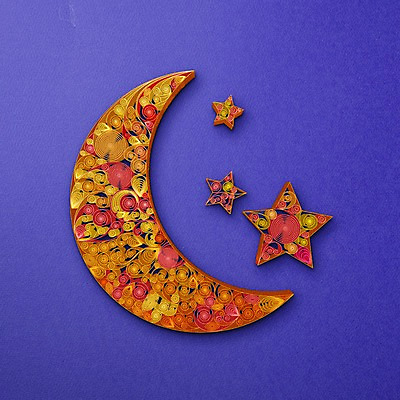 PSD 문양 별 종이 일러스트 사람없음 달 페이퍼아트 질감 국내일러스트 자연요소 파일형식