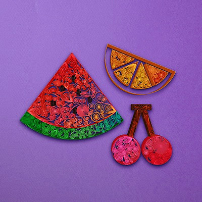 PSD 문양 종이 오렌지 일러스트 수박 사람없음 체리 페이퍼아트 질감 국내일러스트 과일 파일형식