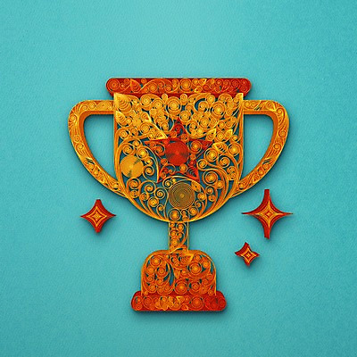 PSD 문양 종이 일러스트 사람없음 페이퍼아트 트로피 질감 국내일러스트 상_우승 파일형식