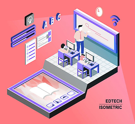 영어 여자 교육 남자 시계 일러스트 청소년 성인 세명 컴퓨터 칠판 스마트 책상 와이파이 아이소메트릭 온라인강의 랜선라이프 국내일러스트 AI파일 문자 라이프스타일 가구 컨셉 사람 전자제품 강의 무선인터넷 파일형식 벡터 언택트