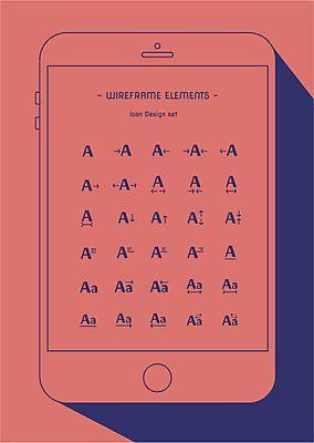 아이콘 모바일 사람없음 스마트폰 세트 레이아웃 일렬 A UI 엘리먼트 목업 와이어프레임 2D아이콘 AI파일 알파벳 핸드폰 스마트기기 파일형식 벡터