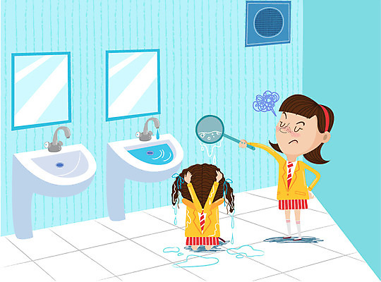 전신 여학생 교복 일러스트 중학생 고등학생 돋보기 스트레스 고등학교 서기 두명 젖음 붓기 세면대 화장실 중학교 웅크림 수돗물 따돌림 왕따 학교폭력 국내일러스트 AI파일 학생 옷 여자 학교 모션 청소년 사람 물 폭력 파일형식 벡터