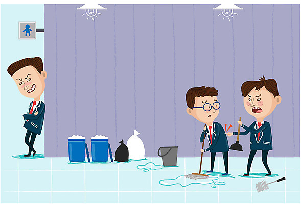 전신 남자 교복 일러스트 중학생 고등학생 고등학교 서기 세명 기댐 쓰레기 청소 위협 화장실 중학교 대걸레 따돌림 뚫어뻥 불량학생 시킴 학교폭력 국내일러스트 AI파일 학생 옷 학교 모션 청소년 사람 폭력 청소도구 왕따 파일형식 벡터