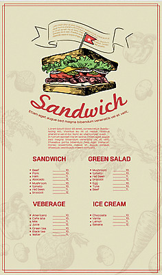 토마토 일러스트 양파 아이스크림 치즈 샌드위치 사람없음 샐러드 깃발 양상추 식빵 가격표 메뉴판 슬라이스햄 국내일러스트 AI파일 음식 빵 채소 디저트 유제품 햄 파일형식 벡터