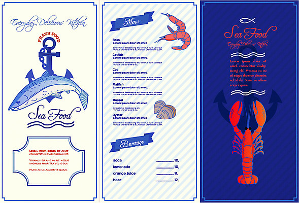 일러스트 조개 새우 어류 사람없음 파란색 해물요리 흰색 가재 바닷가재 해산물 생선요리 가격표 메뉴판 닻 국내일러스트 AI파일 음식 컬러 어패류 갑각류 수중동물 파일형식 벡터