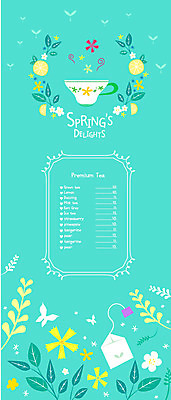 꽃 커피 나비 일러스트 사람없음 새싹 봄 카페 풀잎 차 커피잔 가격표 메뉴판 풀꽃 국내일러스트 AI파일 식물 계절 음료 곤충 잎 잔 상점 풀_식물 파일형식 벡터